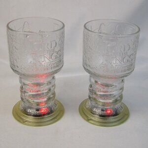 LOTR - Lord Of the Rings Burger King Light Up Glass Goblet x2 - Gandalf